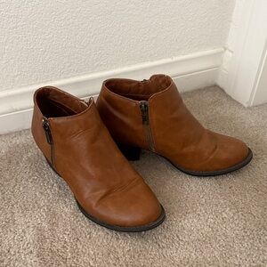 UNIONBAY Brown Ankle Booties with Zipper